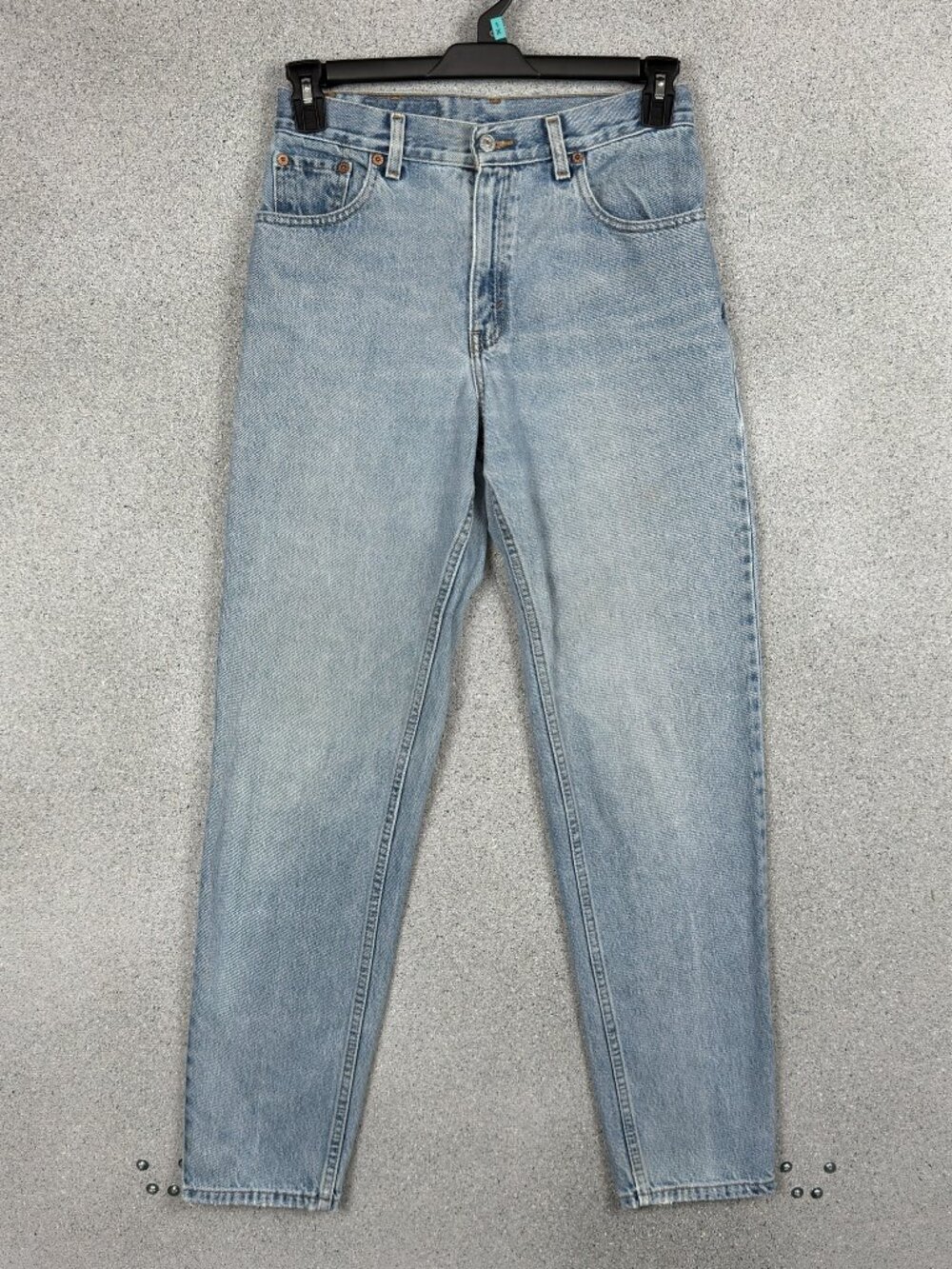 Levi's 550 Womens Vintage Mom Jeans 9 JR L High Waist Tapered 90s Light Wash